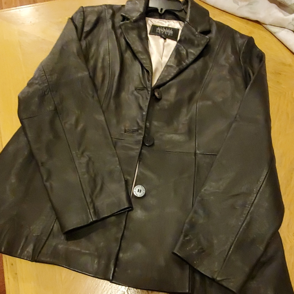 Leather coat